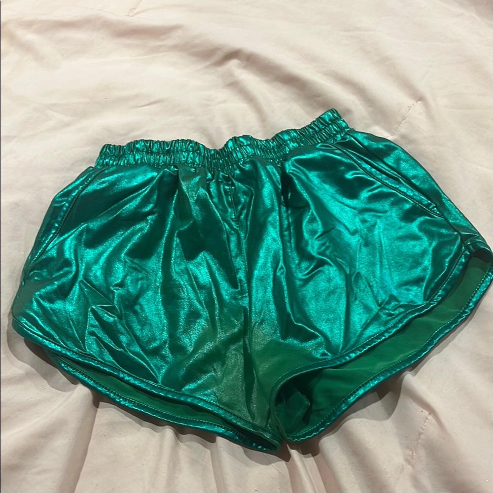 Metallic Green Women's Shorts